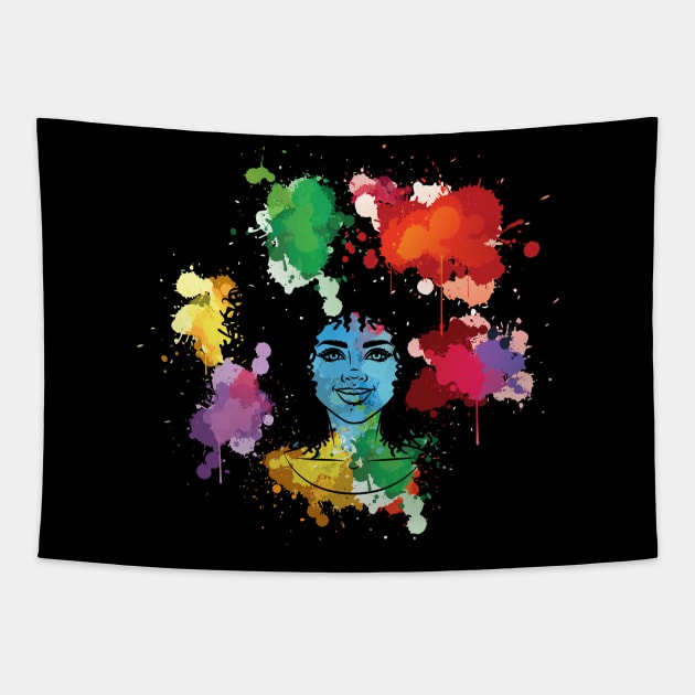 Black Girl Magic Melanin Pride Gift Tapestry by JackLord Designs 