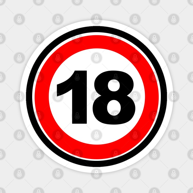 18th Birthday Gift Road Sign Finally Adult Magnet by Shirtbubble