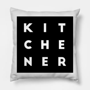 Kitchener | Black square, white letters | Canada Pillow