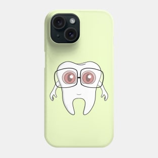 An adorable tooth wearing glasses Phone Case