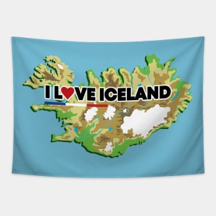 I Love Iceland Tapestry