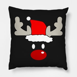 Santa Rudolph the Red Nose Reindeer (Dark) Pillow