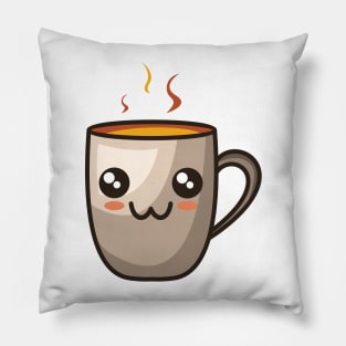 cute emoji coffee Pillow