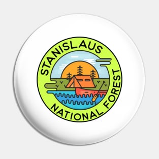 Stanislaus National Forest California Camping Canoe Pin