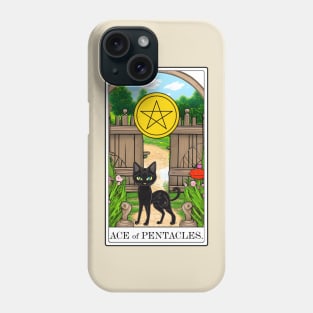 Ace of Pentacles Cat Tarot Card Phone Case