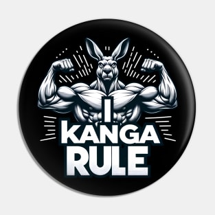 I Kanga Rule Gym Shirt - Jacked Kangaroo Pin