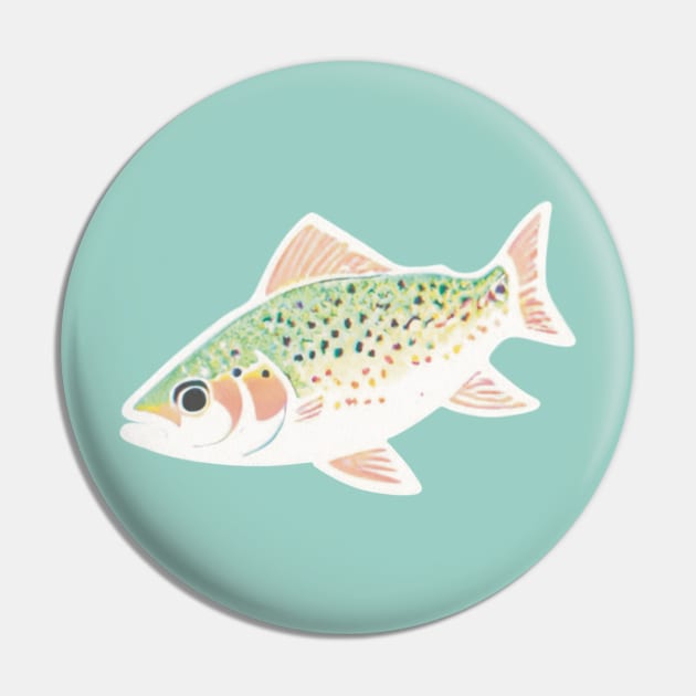 Simple Singular Trout Fish Pin by TotoBeibee