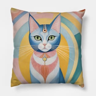 Hilma af Klint's Whimsical Cat Odyssey Pillow