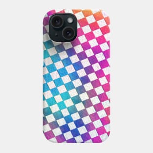 Cool colourful check pattern with pink blue and re Phone Case