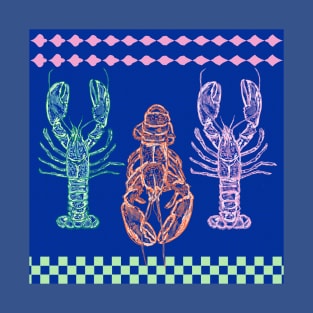 Gingham Blue Lobster T-Shirt