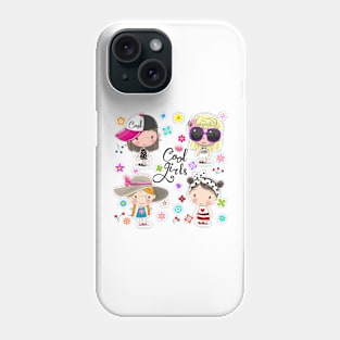 Cute cool little girls with flowers Phone Case