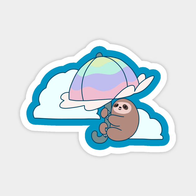 Parasol Sloth Magnet by saradaboru