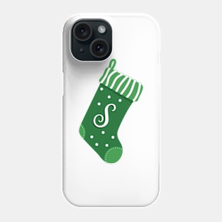 Christmas Stocking with the Letter S Phone Case