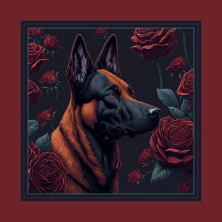 Belgian malinois red roses T-Shirt