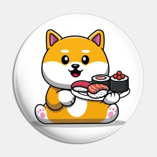 Cute Kawaii Cat with Sushi Pin