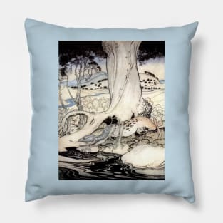 The Questing Beast - Arthur Rackham Pillow