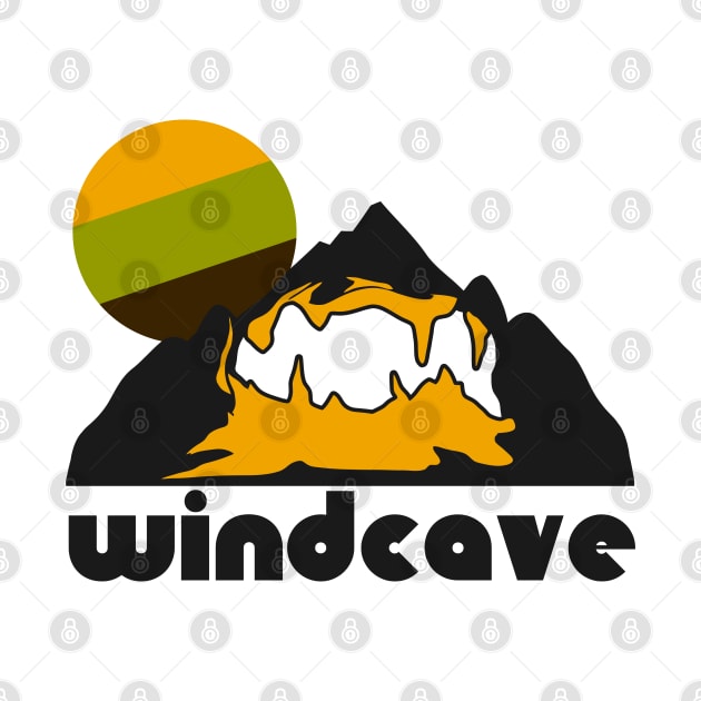 Retro Wind Cave ))(( Tourist Souvenir National Park Design by darklordpug