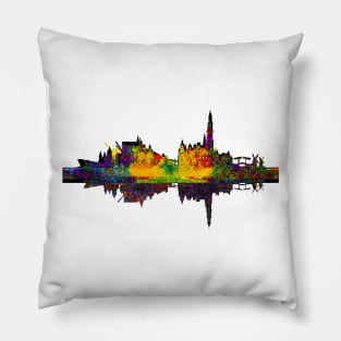 Amsterdam Skyline In Silhouette Pillow