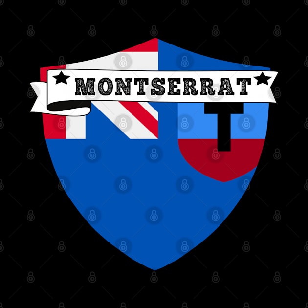 MONTSERRAT COUNTRY SHIELD, MINIMALIST MONTSERRAT FLAG, I LOVE MONTSERRAT , BORN IN MONTSERRAT , MONTSERRAT BADGE by Just Simple and Awesome