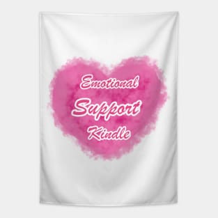 Emotional Support Kindle Pink - Text On Fluff Heart Tapestry