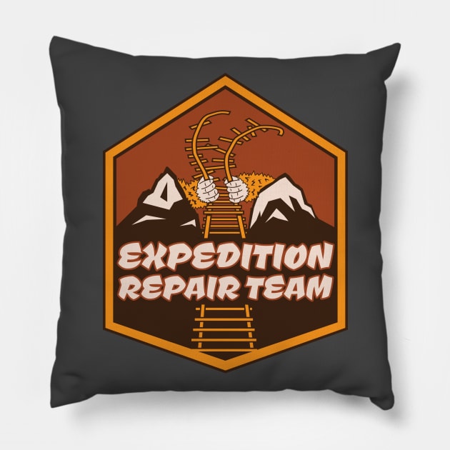 Everest Expedition Repair Team Pillow by DeepDiveThreads