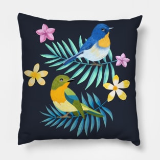 Tropical vibes and birds Pillow