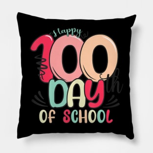 Happy 100Th Day Of School 100 Days Of School Teacher Kids Pillow