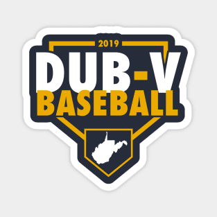 Dub V Baseball (Navy Background) Magnet