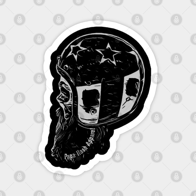 Papa Hash Apparel: Helmet Head Magnet by Papa Hash's House of Art