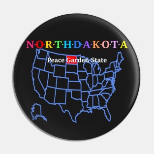 North Dakota, USA. Peace Garden State. (With Map) Pin