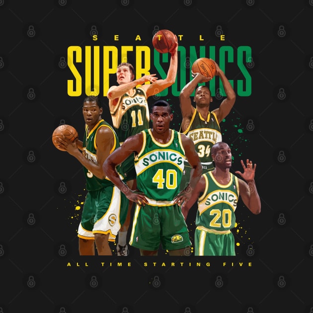 Seattle Supersonics All Time Starting Five by Juantamad