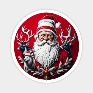 Santa with reindeers Magnet