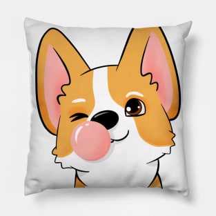 Corgi puppy funny art, 2d corgi, dogs lover, corgi owner gift, corgi face Pillow