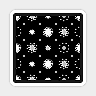 Suns and Dots White on Black Repeat 5748 Magnet