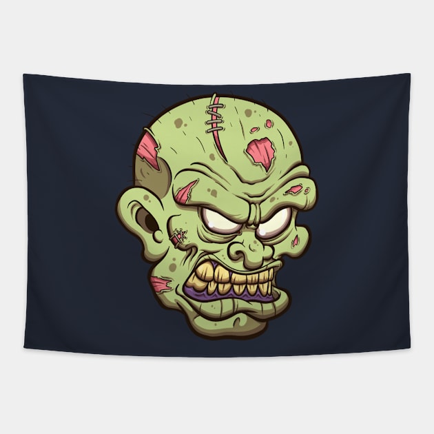Angry Zombie Hea Tapestry by TheMaskedTooner
