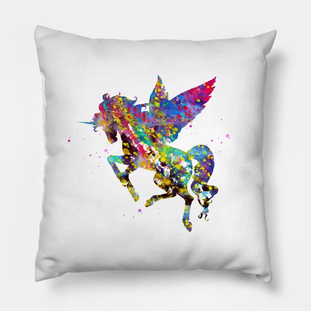 Winged Unicorn Pillow by erzebeth