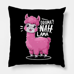 Drama? Nah, Lama Funny Llama T-Shirt - Cute Animal Pun Apparel Pillow