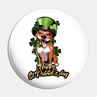 Pit Bull St Patricks Day Cute Leprechaun Dog Pin