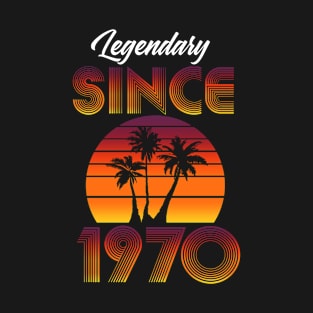 Legendary Since 1970 Retro Design Birthday Gift T-Shirt