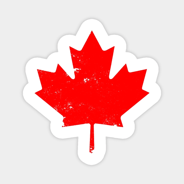 Red Distressed Canada Maple Leaf Magnet by DazzlingApparel