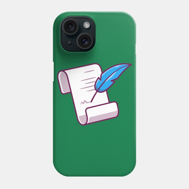 Quill Writing On Paper Cartoon Phone Case by Catalyst Labs