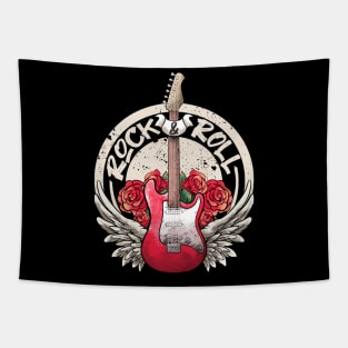 Lets Rock Rock&Roll Skeleton Hand Vintage Retro Rock Concert Tapestry