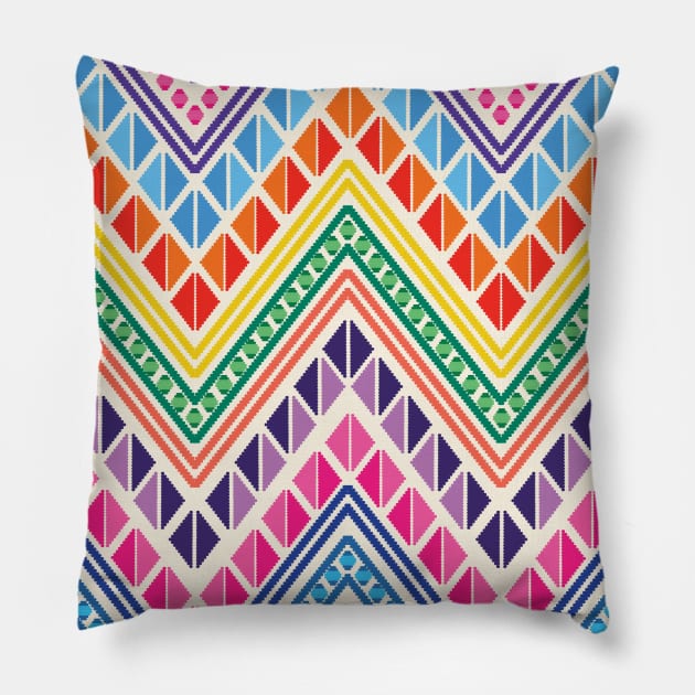 Colorful Embroidery Pattern Pillow by Akbaly