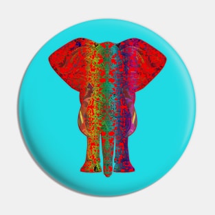 Rainbow Red Elephant on Blue Pin