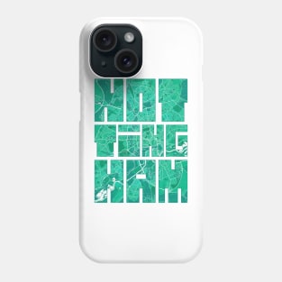 Nottingham, England City Map Typography - Watercolor Phone Case