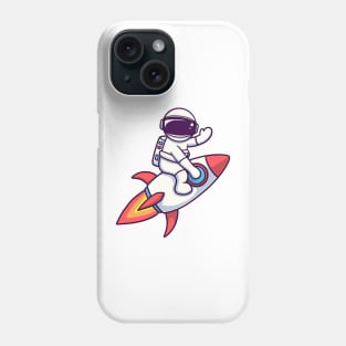 Astronaut Riding Rocket Phone Case