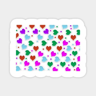 Muliti colored hearts and dots Magnet