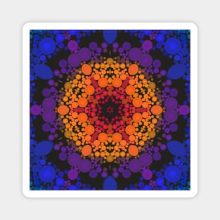 Dot Mandala Flower Yellow Purple and Blue Magnet