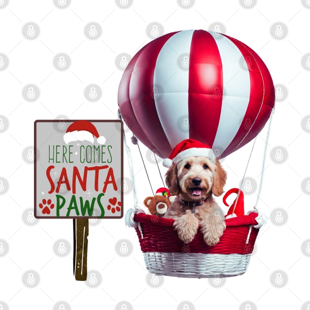 Here Comes Santa Paws in Hot Air Balloon by Doodle and Things