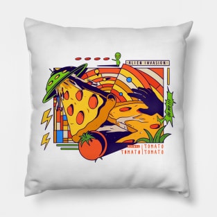 Alien Invasion to Pizzaland Pillow